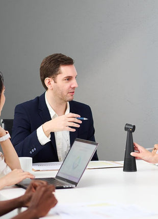 IPEVO Vocal AI Beamforming Bluetooth Speakerphone for Conferencing, Video Calls, Online Meetings, Hybrid Work, Meeting Rooms, Microphone with Noise Reduction