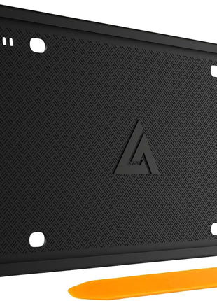 Aujen Silicone License Plate Frames Black, 1 Pack Car License Plate Frame, Universal US Car Black License Plate Holders Brackets Rust-Proof, Rattle-Proof, Weather-Proof Car Accessories(Black)