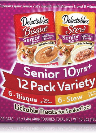 Delectables Bisque Lickable Wet Cat Treats - Chicken, Tuna & Shrimp, 12 count