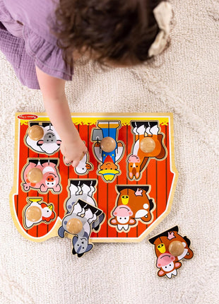 Melissa & Doug Farm Animals Jumbo Knob Wooden Peg Puzzle