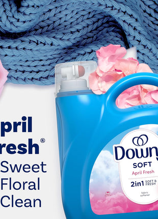 Downy Fabric Softener Liquid, April Fresh Scent, 140 fl oz, 190 Loads, HE Compatible, Downy Fabric Softener, Liquid Fabric Softener, Laundry