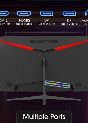 Sceptre 30-inch Curved Gaming Monitor 21:9 2560x1080 Ultra Wide/ Slim HDMI DisplayPort up to 200Hz Build-in Speakers, Metal Black (C305B-200UN1) | 30 Va 1800r Curved 2560x1080 Panel, Up to 200hz, 3×hdmi Plus Displayport, 2×3w Speakers, 5ms, Vesa 75x75