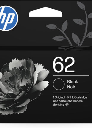 HP 62 Black Ink Cartridge for HP Printers | Works with Printer Series: ENVY 5540, 5640, 5660, 7640, OfficeJet 5740, 8040, OfficeJet Mobile 200, 250 | Eligible for Instant Ink | C2P04AN