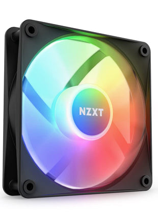 NZXT F120 RGB Core - 120mm Hub-Mounted RGB PC Case Fan - Black | 120mm RGB fan with 8 addressable LEDs and semi-transparent blades. Quiet cooling with CAM-synced lighting.