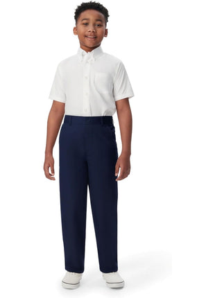 French Toast Boys Pull-on Relaxed Fit School Uniform Pant (Standard & Husky), Navy, 10