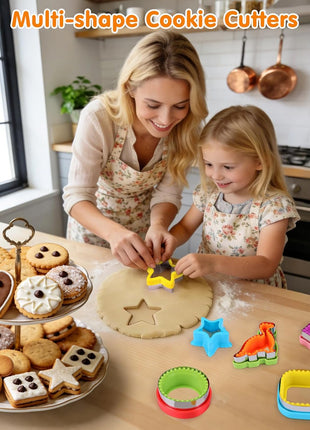 HINZER Sandwich Cutter and Sealer Set 4 Pcs Bread Decruster Sandwich Cutter Pancake Maker Heart Square Circle Dinosaur Shape DIY Cookie Cutters Gift for Kids Adult Boys Girls