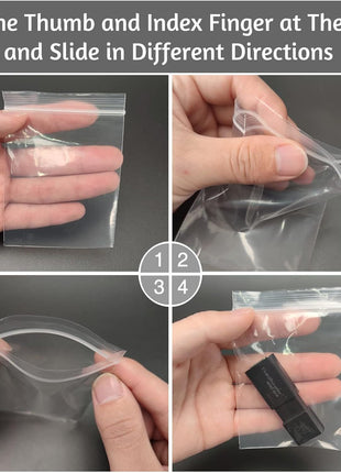 Aubeco 400pcs Plastic Bags, 3 x 4 inch 2 mil Jewelry Bags, Clear Small Zip Bag, Resealable Zip Bag for Small Business, Storage, Candy
