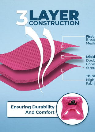 Best Pet Supplies Voyager Step-in Air Harness - All Weather Mesh, Reflective, No Pull Harness for Dogs, Cats - Secure with Hook & Loop Fastener, Buckle, Double D-Rings - Fuchsia, S