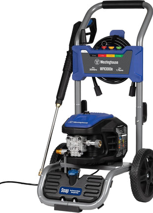 Westinghouse WPX3000e Electric Pressure Washer, 3000 Max PSI and 1.76 Max GPM, Induction Motor, Onboard Soap Tank, Spray Gun and Wand, 5 Nozzle Set, for Cars/Fences/Driveways/Homes/Patios/Furniture