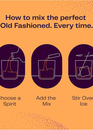 Single-Serve Old Fashioned Mix Cocktail Syrup ??Handcrafted Cocktail Mixer with Real Bitters, Italian Cherry, Sorghum, Maple and Dark Brown Sugars ??No Refrigeration Needed ??14 Sachets