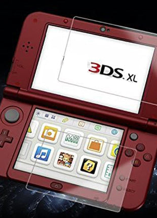 AKWOX (2 in 1) Tempered Glass Screen Protector + HD Clear Crystal PET Screen Protective Filter Compatible with 3DS XL/New 3DS XL