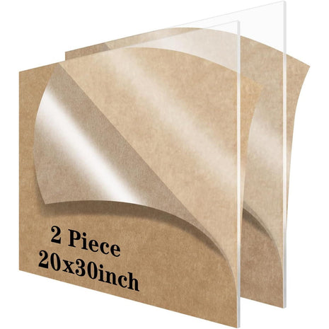 20 x 30 Acrylic Sheet 1/8 inch Thick 3mm Lesnlok 2 Pieces Clear Plexiglass Sheet,for Sign,Craft,Photo Frame, DIY Display Projects (2, 20 x 30 x 1/8)