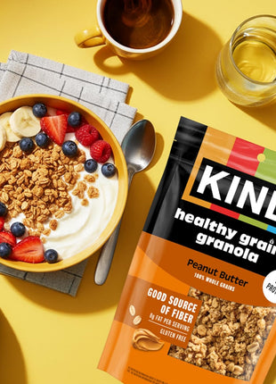 KIND Healthy Grains Granola, Peanut Butter Clusters, Healthy Snacks, Gluten Free, 100% Whole Grains, 10g Protein, 11oz, 3 Count