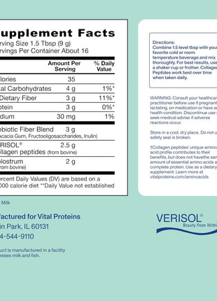Vital Proteins Advanced Collagen + Colostrum + Prebiotic Fiber, 5oz | VERISOL® Collagen Peptides, Supports Gut & Immune Health, Hair Skin & Nails, Colostrum & Prebiotic Fiber, 16 Servings