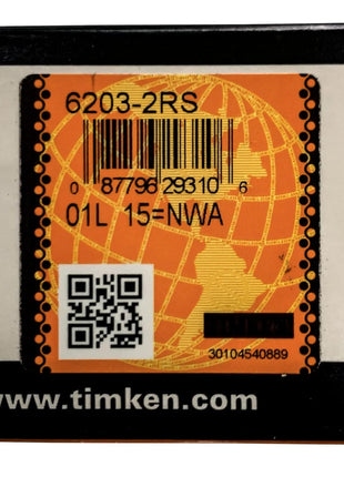 2PACK TIMKEN 6203-2RS Deep Groove Ball Bearing 17x40x12mm