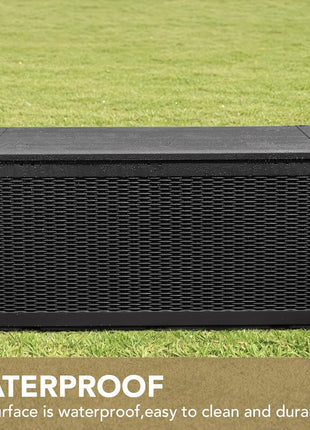 Devoko 100 Gallon Waterproof Large Resin Deck Box Indoor Outdoor Lockable Storage Container for Patio Furniture Cushions Garden Tools (100 Gallon, Black)