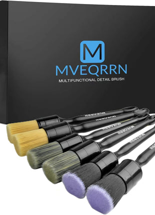 6pcs Car Detailing Brush Set-2pcs Boars Hair Car Detailing Brushes,2pcs Ultra Soft No Scratch Detailing Brush for Air Vent,Leather Seat 2pcs Detail Brushes car Detailing for Interior Exterior