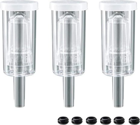 3-Piece Airlock Fermentation Beer Wine Brewing Air Locks 3Pack with Silicone Grommets for Sauerkraut Kimchi Kombucha, transparency 3