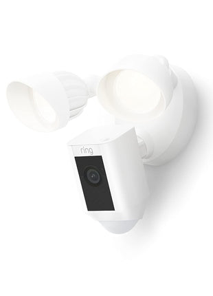 Ring Floodlight Cam Wired Plus, Outdoor home or business security with motion-activated 1080p HD video and floodlights, White