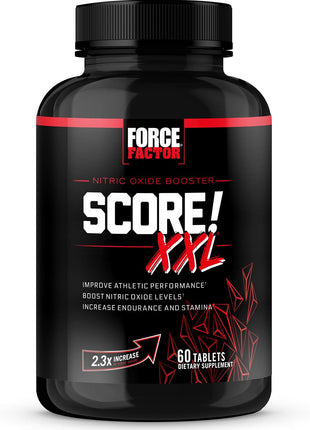 Force Factor Score! XXL Nitric Oxide Booster Supplement for Men | with L-Citrulline, Horny Goat Weed, Black Maca & Tribulus Terrestris, Increase Energy & Blood Flow, 60 Tablets, 2-Pack