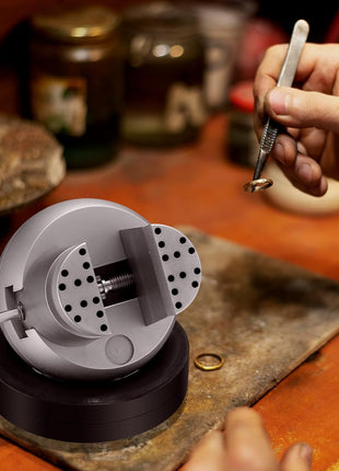 DZQ Ball Vise 5 inch Engraving Setting Tool 360°Rotation Professional Ball Vise 36PCS Attachment Jewelry Engraving Block Tools Standard Block