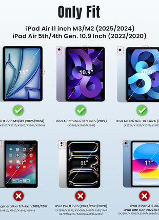 TiMOVO Case for iPad Air 11 Inch M4/M3/M2, Air 5th/4th Gen 10.9",Abyss Blue | Slim Stand, Hard Translucent Back Cover, Support Touch ID, Auto Wake/Sleep