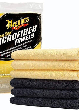 Meguiar's Supreme Shine Microfiber Towels for Cars, Ultra-Plush Car Microfiber Towel Set for Quickly Removing Product Without Leaving Swirls on Paint, Glass, Plastic, or Chrome