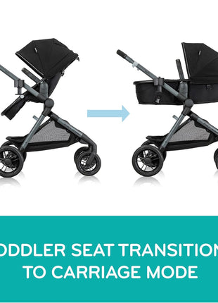Evenflo Pivot Xpand Modular Travel System with LiteMax Infant Car Seat (Ayrshire Black)