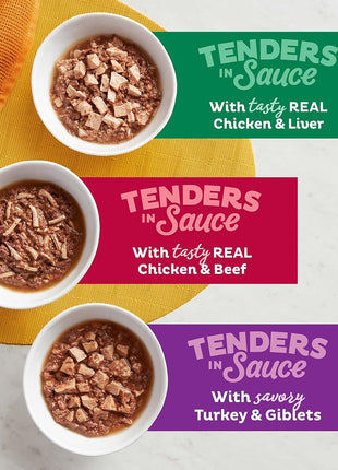 Meow Mix Tender Favorites Poultry & Beef Variety Pack, Wet Cat Food, 2.75 oz Cup (24 Pack)
