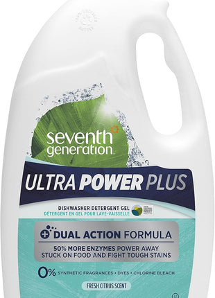 Seventh Generation Ultra Power Plus Auto Dish Gel, Fresh Citrus Scent, 65 Ounce
