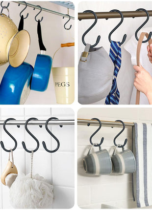3 Inch Vinyl Coated S Hook,S Hooks for Hanging Plants ,10 Pack Non Slip Heavy Duty S Hooks ,Small Rubber Coated Steel Metal Black Closet S Hook for Hanging Jeans Plants Jewelry Pot Pan Cups Towels