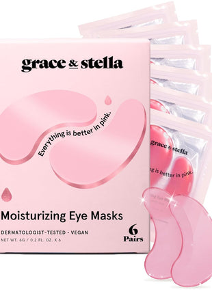 Under Eye Mask - Reduce Dark Circles, Puffy Eyes, Undereye Bags, Wrinkles - Gel Under Eye Patches, Vegan Cruelty-Free Self Care by grace and stella (24 Pair Gold)
