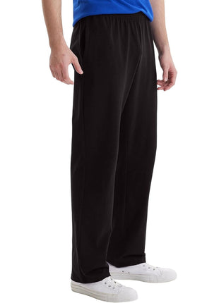 Hanes Men's Sweatpants Pack - 3-Pack - Essentials Midweight Cotton Jersey Lounge Pants - Open Bottom - Pockets - 32"