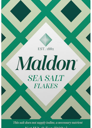 Maldon Salt, Sea Salt Flakes, 8.5 oz (240 g), Kosher, Natural, Unique Gourmet Pyramid Shaped Salt Flakes, Perfect for a Wide Range of Dishes, Hand-Harvested for Four Generations (Packaging May vary)