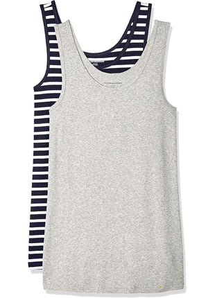 Amazon Essentials Women's Slim-Fit Tank Top, Pack of 2, White, Medium