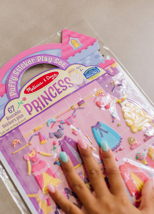 Melissa & Doug Puffy Sticker Activity Books Set of 3 – Dress-Up, Princess & Mermaid, with 208 Reusable Stickers and Fold-Out Scenes, Mess-Free Travel Toys for Kids Ages 4+ - FSC Certified