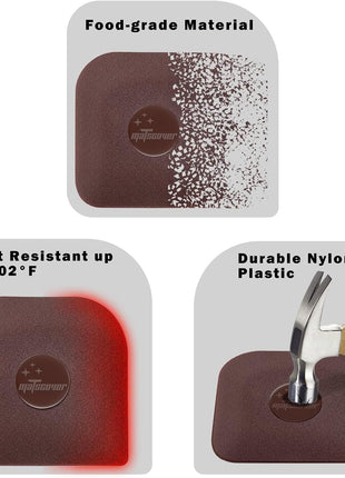 Pan Scraper, 5 Pcs Pot & Dish Scraper Plastic, Sturdy Scraper Kitchen Tool | Pot Scraper Non Scratch for Cast Iron, Pot and Pan Cleaning, Food Scraper for Dishes, Home & Apartment Essentials