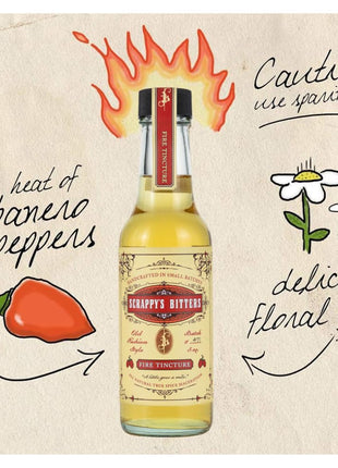 Scrappy's Bitters - Fire Tincture, 5 oz - Organic Ingredients, Finest Herbs & Zests, No Extracts, Artificial Flavors, Chemicals or Dyes. Made in the USA!
