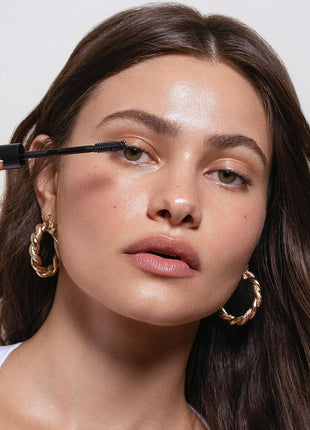 Saie Glowy Super Gel Lightweight llluminator & Makeup Primer - Starglow (1 oz) + Sunvisor Broad Spectrum SPF 35 Mineral Sunscreen (1.35 fl oz) + Lash Lengthening Mascara 101 - Black (0.31 oz)