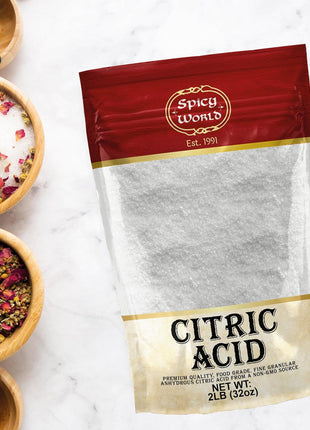 Citric Acid 2 LB Bag - 100% Pure, Food Grade & Non-GMO - Citric Acid Powder For Cleaning, Bath Bombs, Preserving - Fine Granular by Spicy World