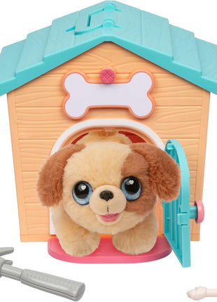 Little Live Pets My Puppy's Home Mini Playset, Orange, Play Dog with Building Dog House Toys, Customizable Puppy Plush Toy for Kids of Ages 5+