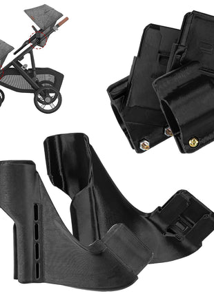 Bassinet Conversion for UPPAbaby Vista V1 (2015+), V2 or V3, Secure Bolt-On Bracket for Elevated Stroller Configuration, Bassinet Not Included, (Upper Adapters+Lower Adapters)