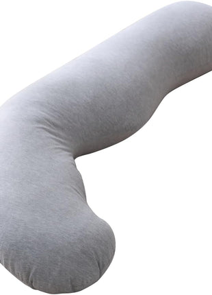 Momcozy J Shaped Pregnancy Pillow, Maternity Body Pillow for Side Sleepers | Cooling Body Pillow with Removable Cover for Head Neck Belly Support, Side Sleeper, Must-haves for Pregnant Women Grey