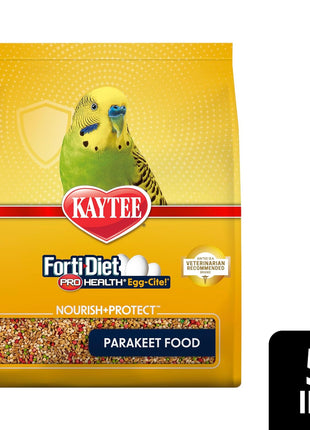 Kaytee Forti-Diet Pro Health Egg-Cite Nourish+Protect Parakeet, Supports Breeding and Molting, Nutrition Backed by Science, Digestive Health, 5 pounds
