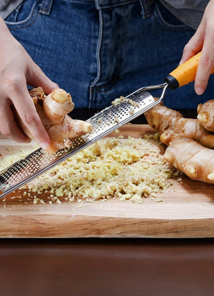 Deiss PRO Citrus Lemon Zester & Cheese Grater — Parmesan Cheese, Lemon, Ginger, Garlic, Nutmeg, Chocolate, Vegetables, Fruits - Razor-Sharp Stainless Steel Blade + Protect Cover - Dishwasher Safe