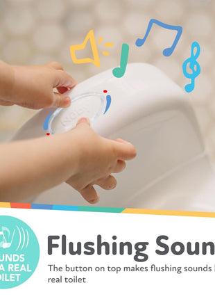 Nuby My Real Potty Training Toilet with Life-Like Flush Button and Sound - 18+ Months - White
