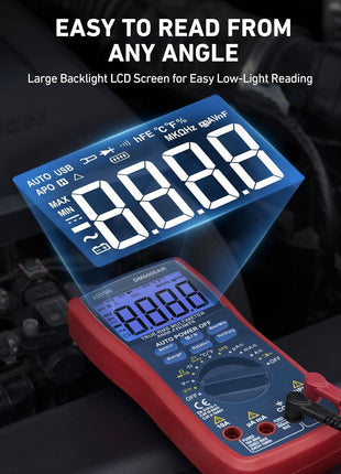 AstroAI Digital Multimeter and Analyzer TRMS 6000 Counts Volt Meter Ohmmeter Auto-Ranging Tester; Accurately Measures Voltage Current Resistance Diodes Continuity Duty-Cycle Capacitance Temperature