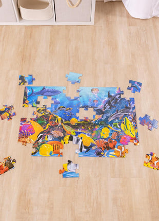 Melissa & Doug Underwater Ocean Floor Puzzle, 48 pc Jumbo Jigsaw Puzzle, Educational Screen Free Activity for Toddler, Preschoolers and Kids Ages 3+ (2 x 3 Feet) - FSC Certified