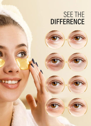 Maskiss 24k Gold Under Eye Patches (25 Pairs), eye mask, Collagen Skin Care Products, Eye Patches for Puffy Eyes, eye masks for dark circles and puffiness
