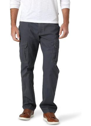 Wrangler Authentics Men's Relaxed Fit Stretch Cargo Pant, Black, 32W x 32L